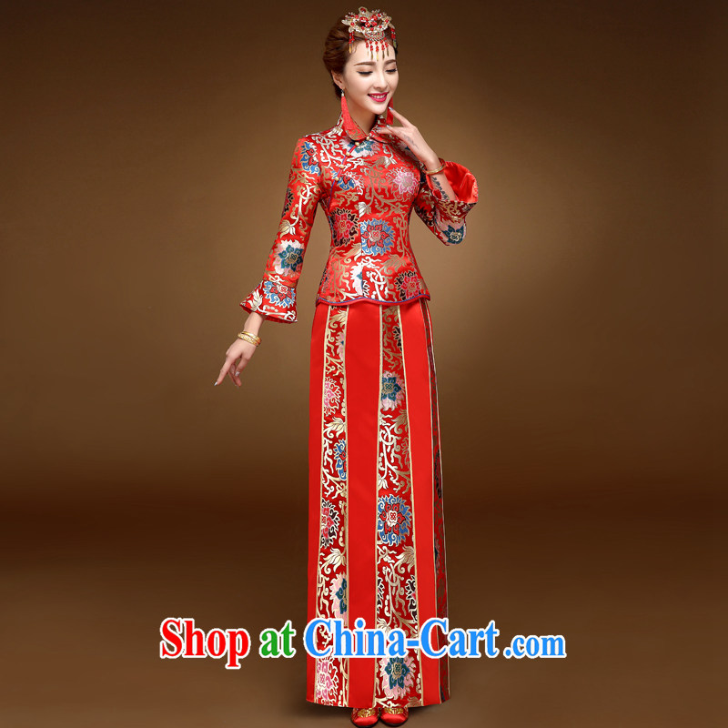 A good service is a 2015 winter new bride with Chinese red wedding dress toast wedding service married clothing cheongsam red 2 XL, good service, and, shopping on the Internet