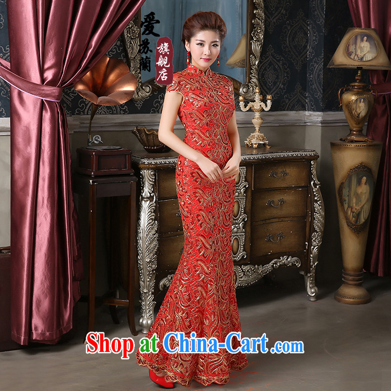 New dresses wedding dresses short stylish improved Chinese bows service bridal dresses wedding dresses bride married to the cheongsam red XXXL so Balaam, and shopping on the Internet