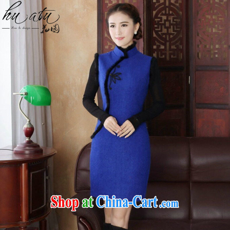 Take the 2015 ladies' dresses tang on fall and winter folder cotton cheongsam dress wool is Chinese, for improved cheongsam dress in figure 3XL hold the do not take, take, and shopping on the Internet