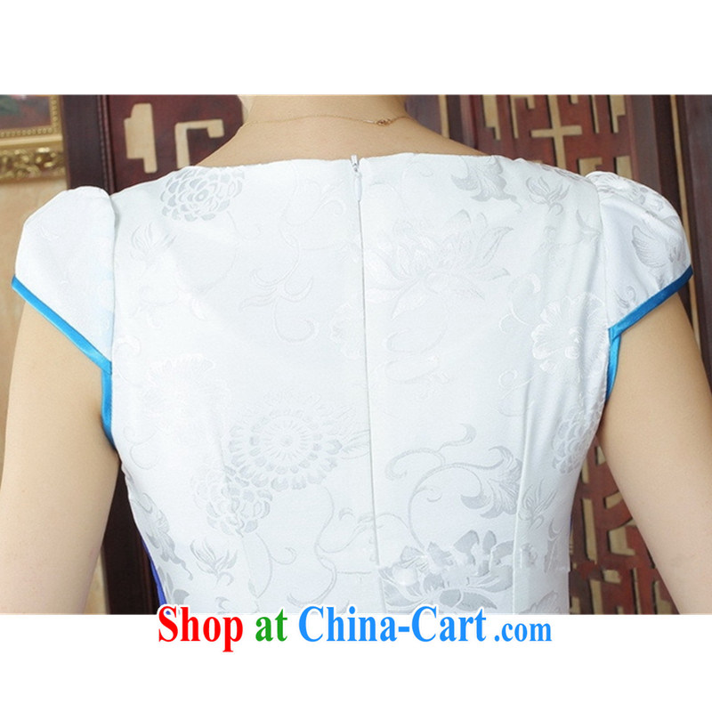 To Green, Chinese Wind and stylish improved female Chinese qipao retro beauty short Lotus cheongsam dress as figure 2 XL, green, and, on-line shopping