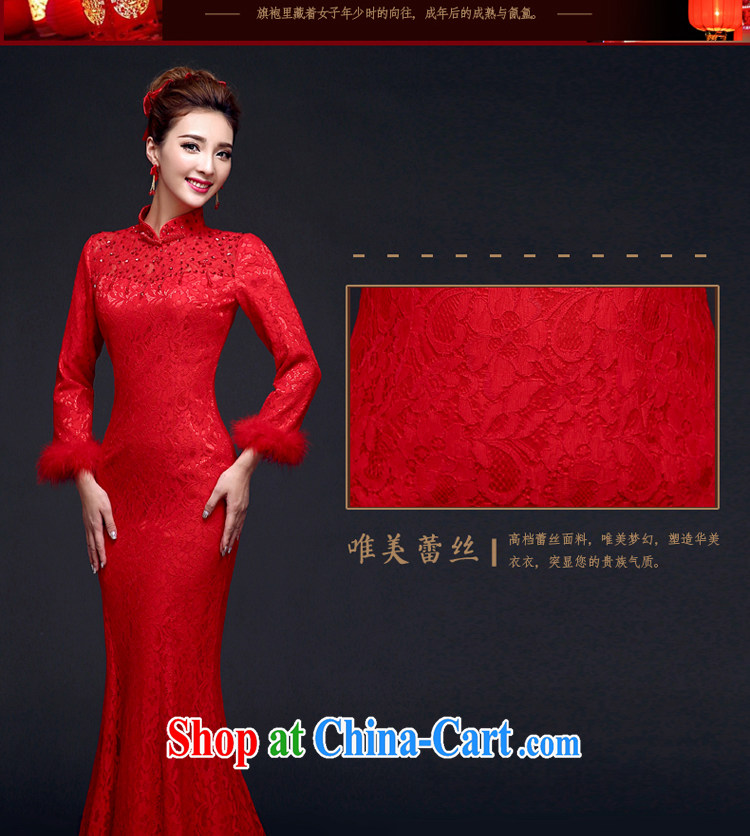 A good service is 2015 winter new Chinese woman bridal red wedding dress toast clothing qipao crowsfoot red XL - (44) pictures, price, brand platters! Elections are good character, the national distribution, so why buy now enjoy more preferential! Health