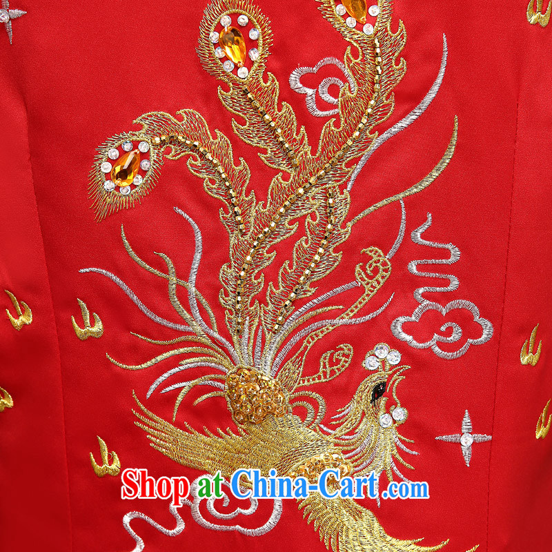 A good service is 2015 winter red new Chinese brides marry Yi wedding dress toast serving Phoenix and skirt and red 3 XL, good service, and shopping on the Internet