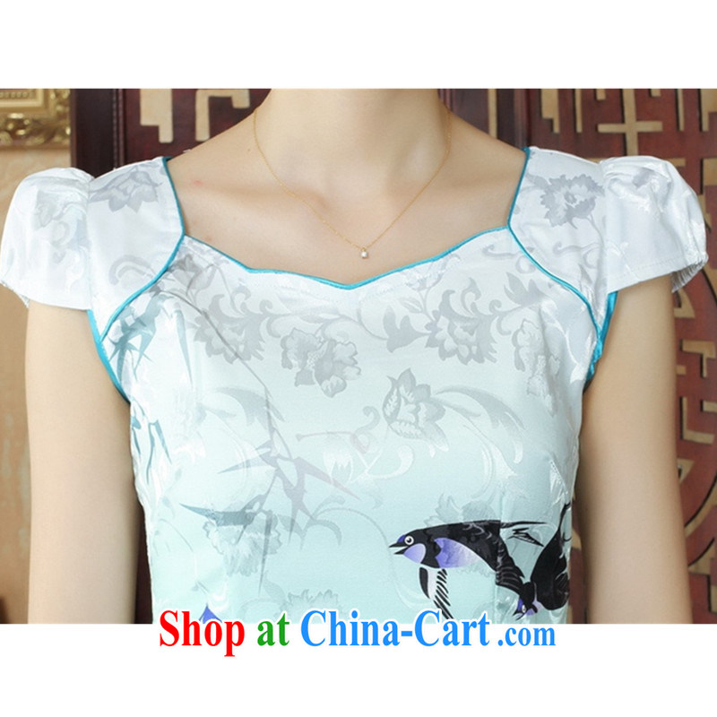 To Green, new, antique Chinese qipao the flap to spend cultivating short, short-sleeved dresses skirts such as figure 2 XL, green, and, on-line shopping