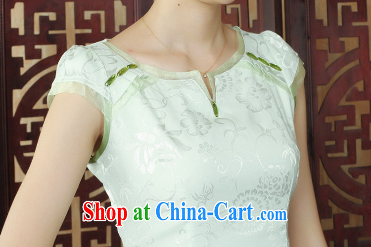 To Green, Retro ethnic style in a new, female Chinese qipao with stamp duty cultivating short cheongsam dress as S pictures, price, brand platters! Elections are good character, the national distribution, so why buy now enjoy more preferential! Health
