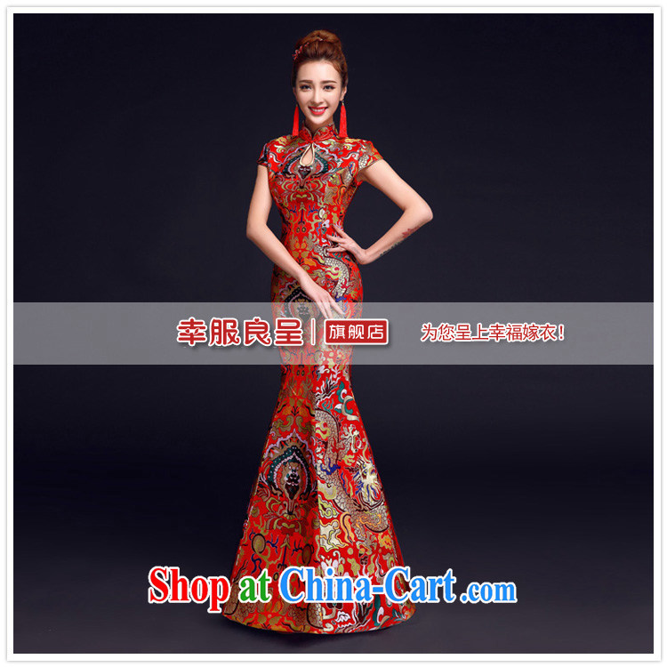 A good service is 2015 red winter new bride with Chinese woman wedding dress toast clothing qipao crowsfoot red 2 XL pictures, price, brand platters! Elections are good character, the national distribution, so why buy now enjoy more preferential! Health