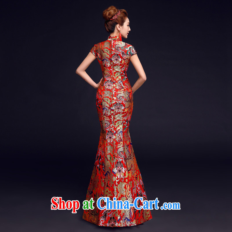 A good service is 2015 red winter new bride with Chinese married Yi wedding dress toast clothing qipao crowsfoot red 2 XL, good service, and, shopping on the Internet