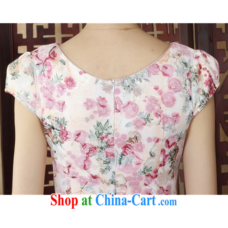 To Green, new, improved Chinese qipao rounded ends fancy short, cultivating short-sleeved cheongsam dress shown in Figure M, green, and, on-line shopping