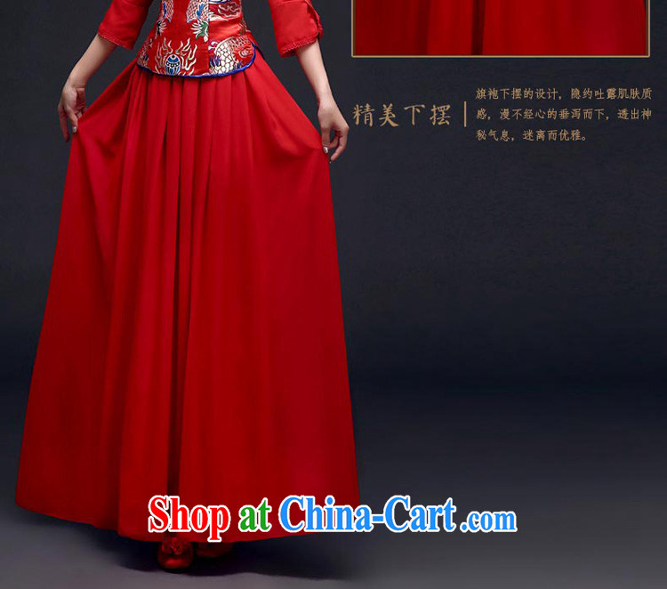 A good service is 2015 new spring and summer red bridal wedding dress Chinese married Yi bows clothing cheongsam red M pictures, price, brand platters! Elections are good character, the national distribution, so why buy now enjoy more preferential! Health