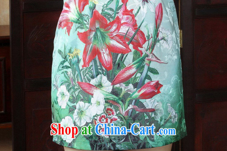 To Green's new female name Ethnic Wind antique Chinese qipao with stamp duty cultivating cheongsam dress as M pictures, price, brand platters! Elections are good character, the national distribution, so why buy now enjoy more preferential! Health