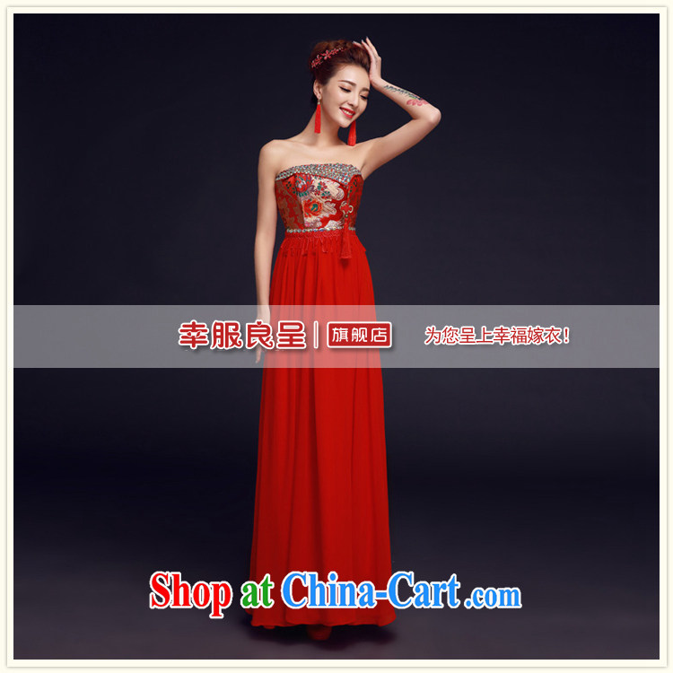 A good service is 2015 new Chinese brides red erase chest long wedding dress toast clothing qipao married Yi red 2 XL pictures, price, brand platters! Elections are good character, the national distribution, so why buy now enjoy more preferential! Health