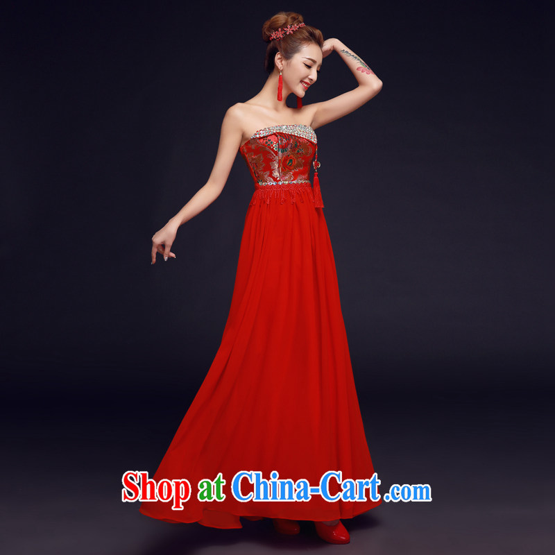 A good service is 2015 new Chinese brides red erase chest long wedding dress toast clothing qipao married Yi red 2 XL, good service, and shopping on the Internet