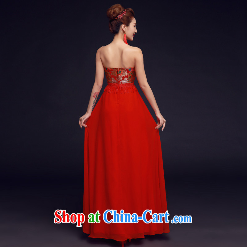 A good service is 2015 new Chinese brides red erase chest long wedding dress toast clothing qipao married Yi red 2 XL, good service, and shopping on the Internet