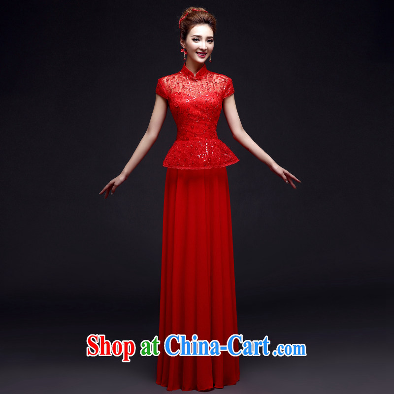A good service is 2015 winter New red Chinese woman Bride With wedding dress toast clothing dresses summer red 2 XL, good service, and, shopping on the Internet