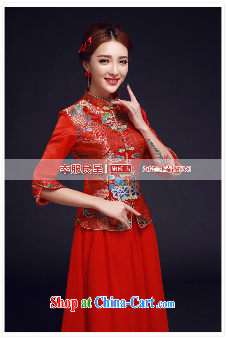 A good service is 2015 new winter red brides with wedding dress Chinese Antique long cheongsam dress uniform toasting red 2 XL pictures, price, brand platters! Elections are good character, the national distribution, so why buy now enjoy more preferential! Health