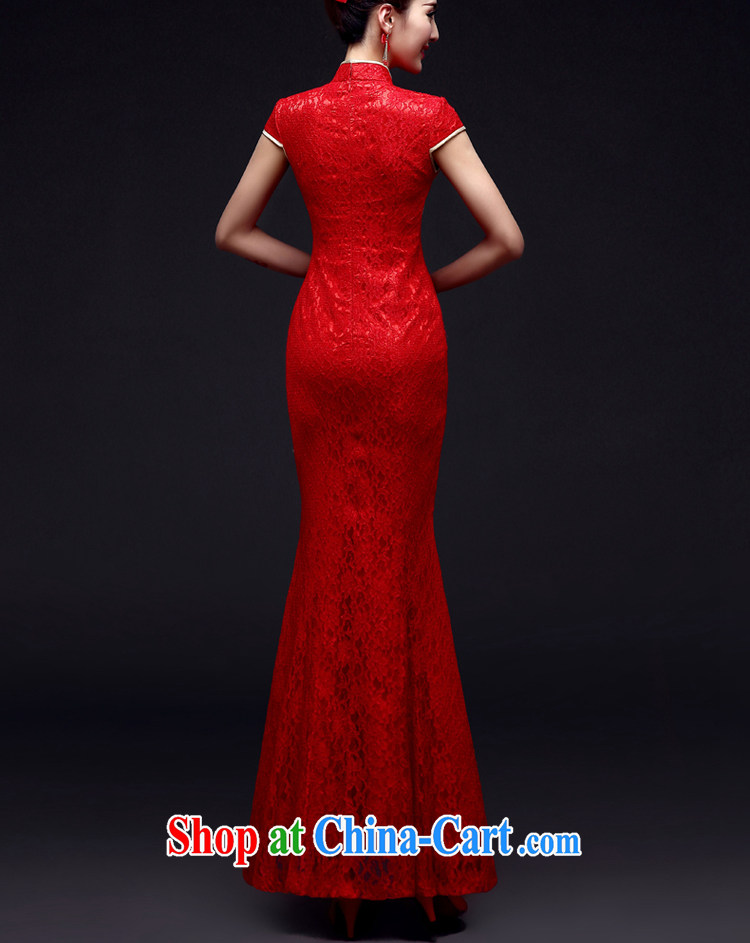 A good service is 2015 New Red brides with wedding dress Chinese married Yi bows clothing cheongsam long crowsfoot red 2 XL pictures, price, brand platters! Elections are good character, the national distribution, so why buy now enjoy more preferential! Health