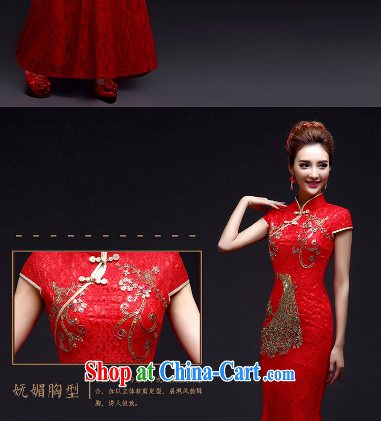 A good service is 2015 New Red brides with wedding dress Chinese married Yi bows clothing cheongsam long crowsfoot red 2 XL pictures, price, brand platters! Elections are good character, the national distribution, so why buy now enjoy more preferential! Health