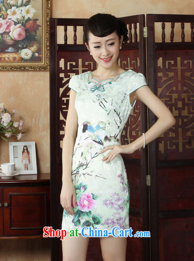 Carl Bildt, new Ethnic Wind antique Chinese qipao Classic tray port stamp duty cultivating short-sleeved dresses skirts as figure 2 XL pictures, price, brand platters! Elections are good character, the national distribution, so why buy now enjoy more preferential! Health