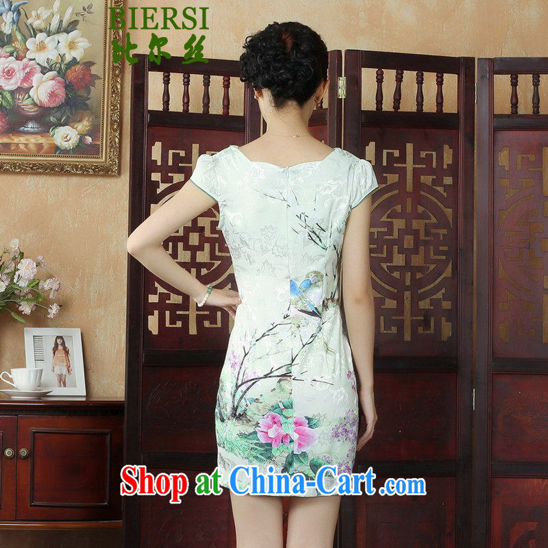 Carl Bildt, new Ethnic Wind antique Chinese qipao Classic tray port stamp duty cultivating short-sleeved cheongsam dress as figure 2 XL, Bill Gates, and, shopping on the Internet