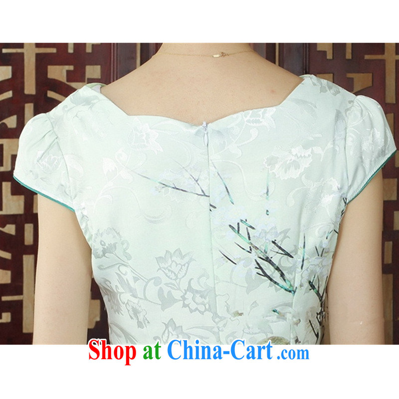 Carl Bildt, new Ethnic Wind antique Chinese qipao Classic tray port stamp duty cultivating short-sleeved cheongsam dress as figure 2 XL, Bill Gates, and, shopping on the Internet