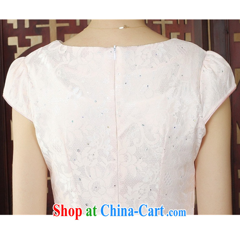 Bill Gates, and stylish new women with ethnic-Chinese qipao Solid Color lace collar lace stamp duty cultivating cheongsam dress as figure 2 XL, Bill Gates, and shopping on the Internet