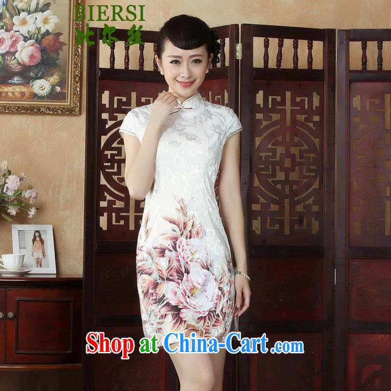 Bill's new clothes antique Chinese qipao, for classical-tie beauty short cheongsam dress such as figure 2 XL
