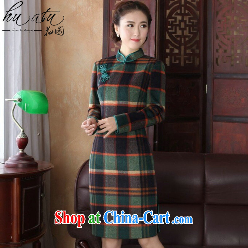 Take the 2015 ladies' Spring and Autumn and new cheongsam Chinese Chinese improved, for wool is long-sleeved 1000 birds, qipao gown 1000 birds, XL, flowers, and, shopping on the Internet