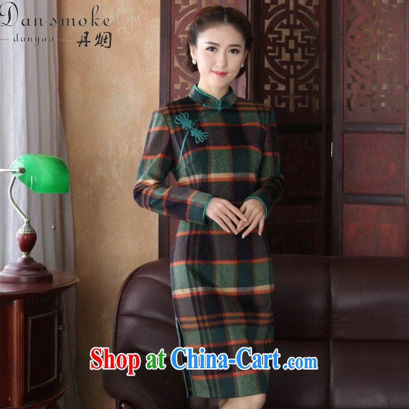 Bin Laden smoke 2015 ladies spring and autumn, the cheongsam Chinese Chinese improved, for wool so long-sleeved 1000 birds, qipao gown 1000 bird 3 XL, Bin Laden smoke, shopping on the Internet