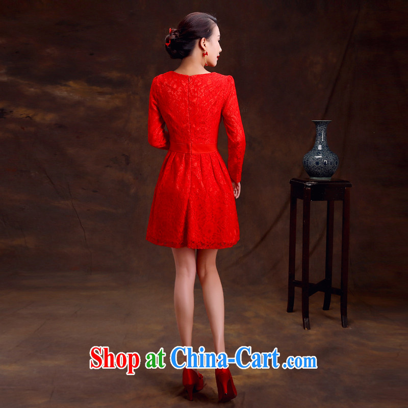 (Quakers, bride toast wedding cheongsam dress retro improved fashion cheongsam dress Spring and Autumn red Chinese wedding dress quality assurance, the ceremony, and friends (LANYI), shopping on the Internet