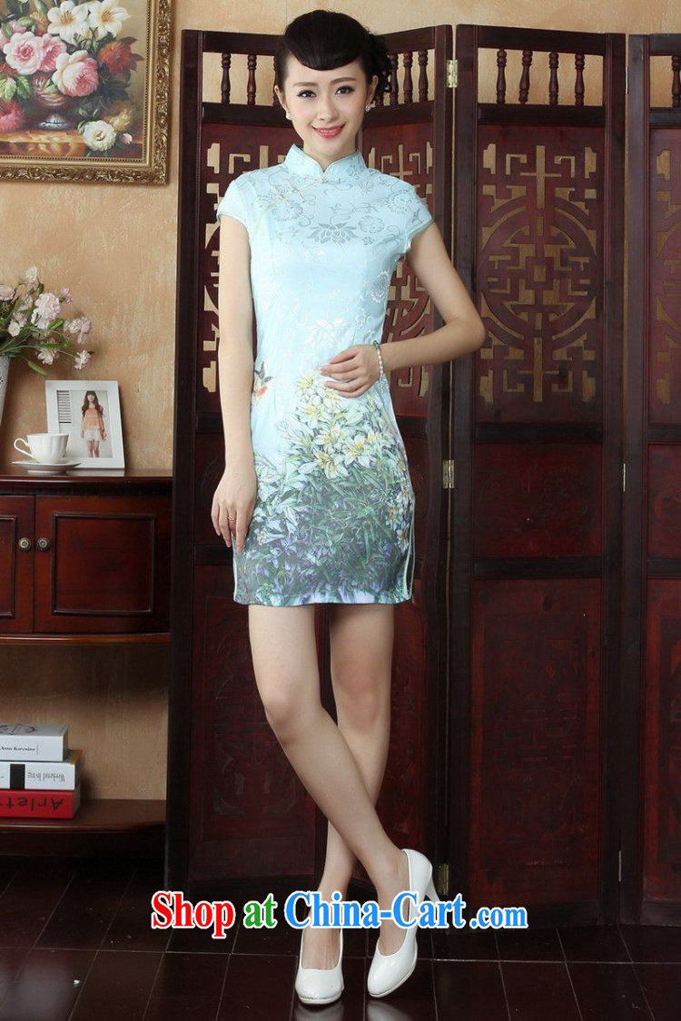 Bill's new clothes antique Chinese qipao, for a tight stamp beauty short cheongsam dress in figure 2 XL pictures, price, brand platters! Elections are good character, the national distribution, so why buy now enjoy more preferential! Health