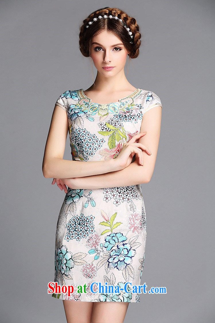 Shallow end (QM) Improved fashion round collar Embroidery is not the Lao short cheongsam XWGQF 140,602 picture color XXL pictures, price, brand platters! Elections are good character, the national distribution, so why buy now enjoy more preferential! Health