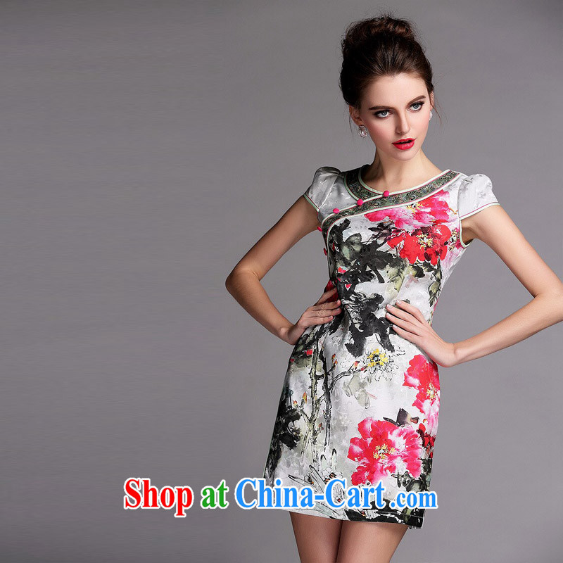 Light (at the end QM) the improvement of modern wind cheongsam dress XWFQF 140,509 picture color XXL, shallow end (QM), shopping on the Internet