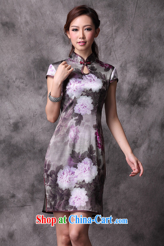 Shallow end (QM) retro Silk Cheongsam improved stylish summer dresses wedding dress uniform toast XWG picture color XXXL pictures, price, brand platters! Elections are good character, the national distribution, so why buy now enjoy more preferential! Health