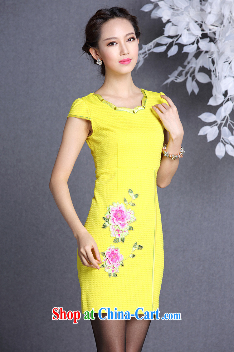 Shallow end (QM) Improved stylish embroidered simple short cheongsam dress female XWGQF 826 - 1 picture color XXL pictures, price, brand platters! Elections are good character, the national distribution, so why buy now enjoy more preferential! Health