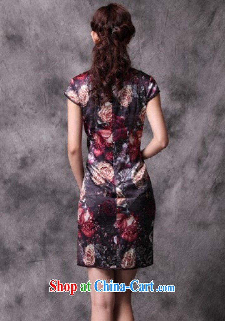 Light (at the end) QM silk stylish improved cheongsam summer short, antique Chinese qipao XWG picture color XXL pictures, price, brand platters! Elections are good character, the national distribution, so why buy now enjoy more preferential! Health
