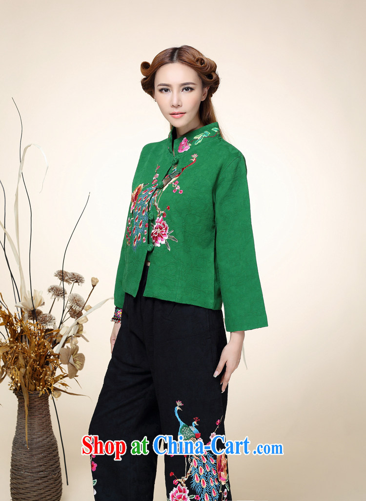Also the Ms Audrey EU spring 2015 new Chinese Chinese Ethnic Wind Peacock embroidery jacket black L pictures, price, brand platters! Elections are good character, the national distribution, so why buy now enjoy more preferential! Health