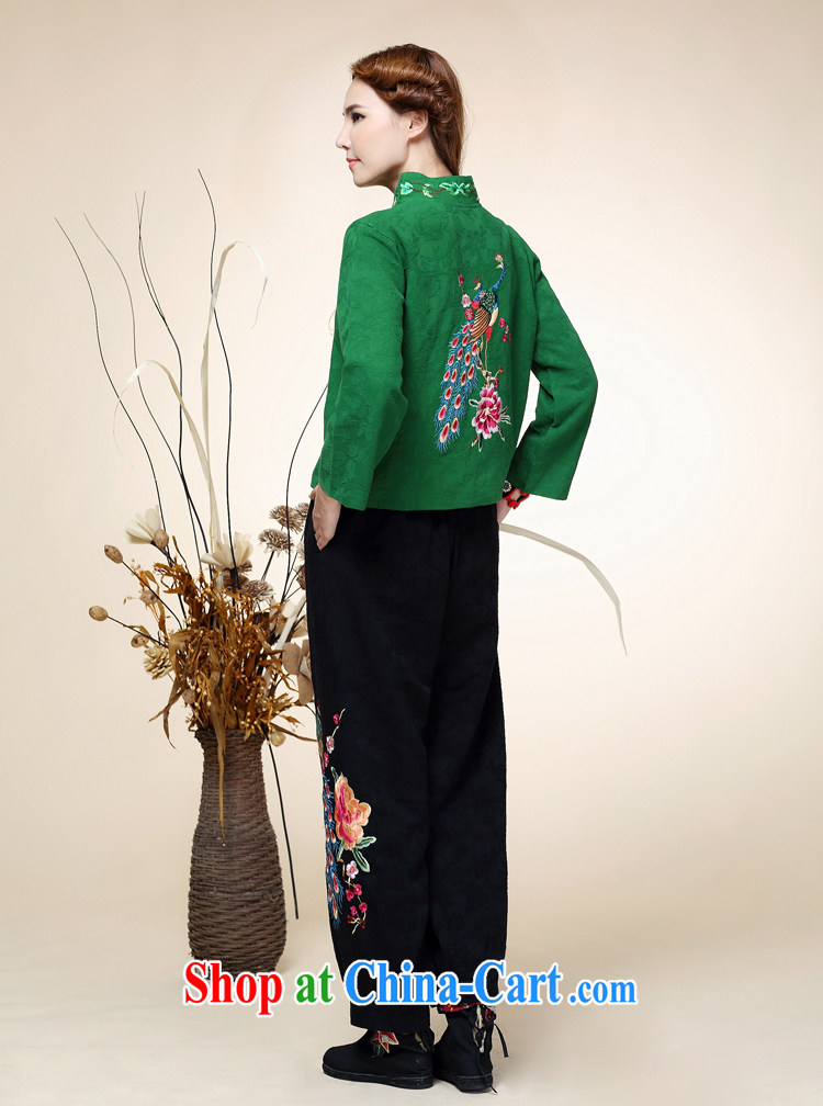 Also the Ms Audrey EU spring 2015 new Chinese Chinese Ethnic Wind Peacock embroidery jacket black L pictures, price, brand platters! Elections are good character, the national distribution, so why buy now enjoy more preferential! Health