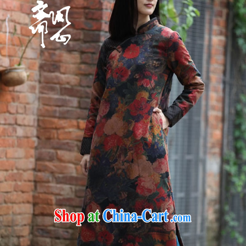 q heart Id al-Fitr autumn and winter clothes new elections at heart -- Hong Kong Ms. cloud yarn robe soft long cheongsam WXZ 1019 picture color L, ask a vegetarian, shopping on the Internet