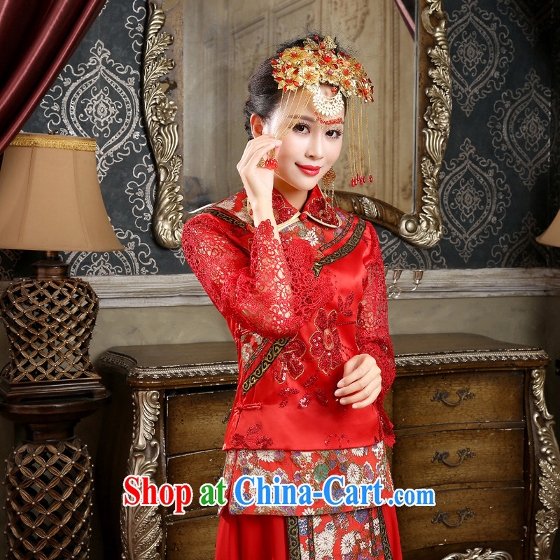 (Quakers, Su-wo service 2015 new wedding dress toast serving Chinese style wedding long-sleeved bridal dresses winter clothes show wo services female, a gift quality assurance, and friends (LANYI), online shopping