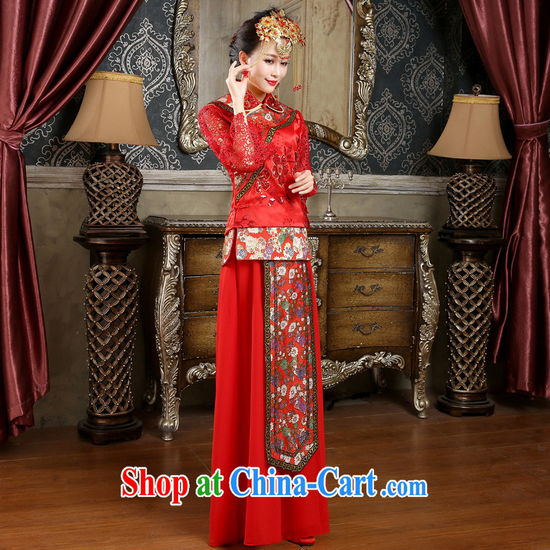 (Quakers, Su-wo service 2015 new wedding dress toast serving Chinese style wedding long-sleeved bridal dresses winter clothes show wo services female, a gift quality assurance, and friends (LANYI), online shopping