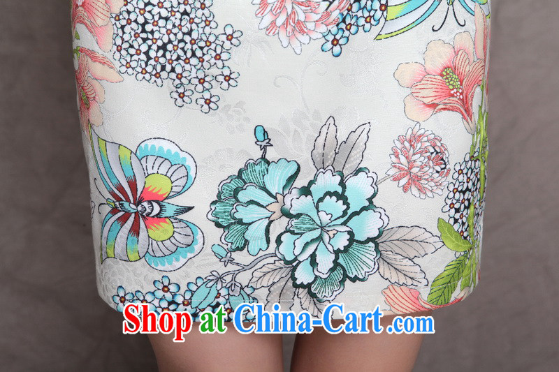 Flowers, bow embroidered cheongsam high-end ethnic wind and stylish Chinese qipao dress VA R 033 9907 blue blue L pictures, price, brand platters! Elections are good character, the national distribution, so why buy now enjoy more preferential! Health
