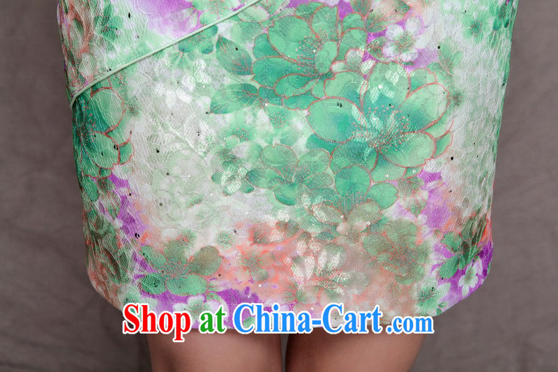 Flowers, bow China wind stylish Ethnic Wind and refined improved cheongsam dress elegance VA R 033 9905 green XL pictures, price, brand platters! Elections are good character, the national distribution, so why buy now enjoy more preferential! Health