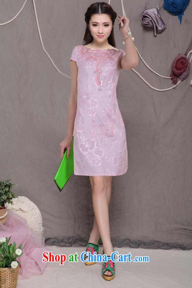 Take dish, new, Retro Beauty Fashion improved cheongsam dresses daily dress G R 671 6073 light yellow XL pictures, price, brand platters! Elections are good character, the national distribution, so why buy now enjoy more preferential! Health