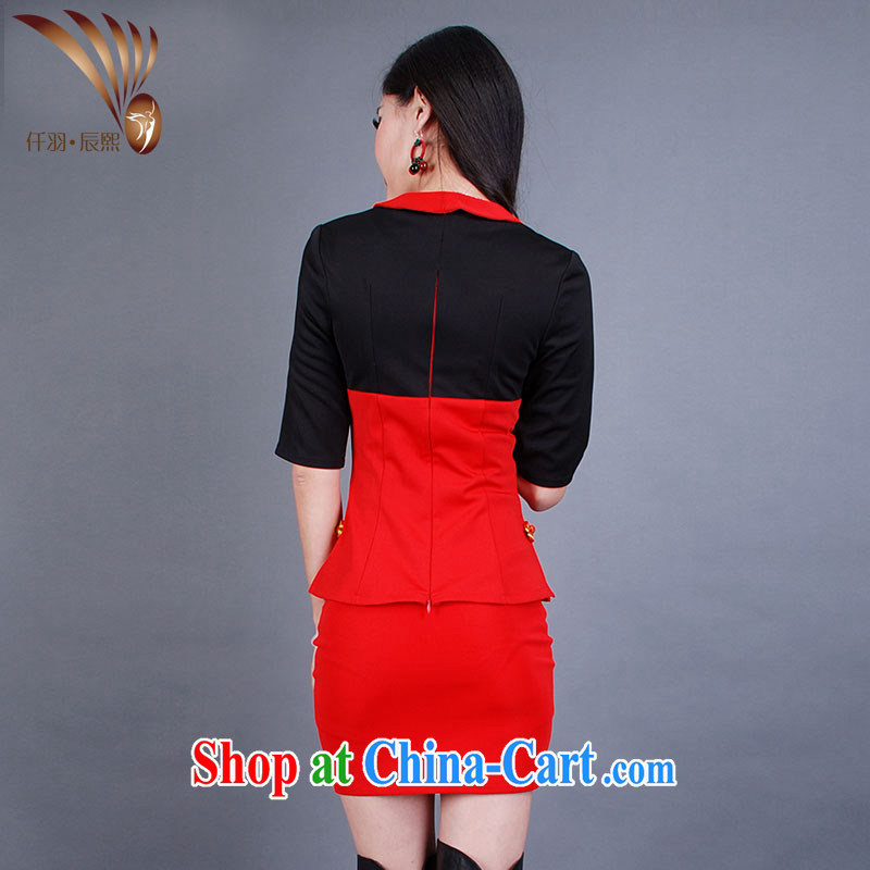 Confession Yu Jin-hee 2014 new autumn and winter female Chinese qipao massage female technician beauty therapist uniform up and down a package GT 00,464 red XXL, Yu, Jin-hee, shopping on the Internet
