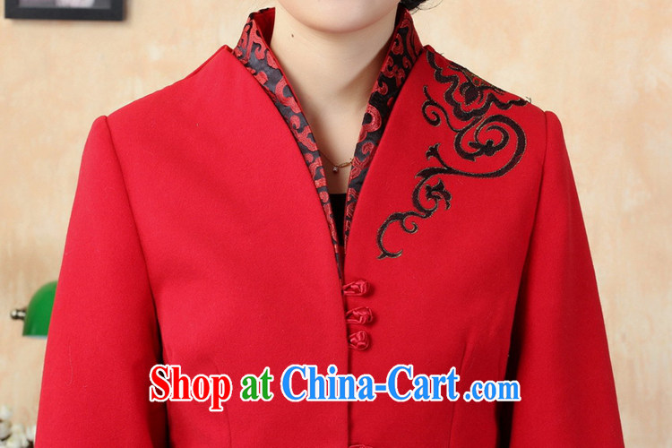 Carl Bildt, spring fashion, Chinese T-shirt, collar stitching embroidered young mothers with Tang jackets - C red 3XL pictures, price, brand platters! Elections are good character, the national distribution, so why buy now enjoy more preferential! Health