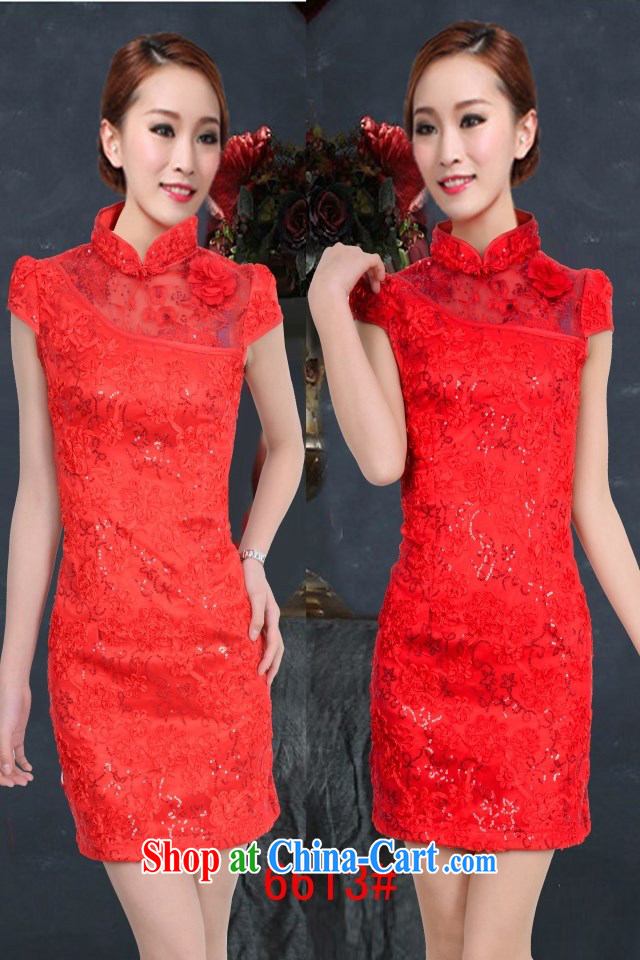 Take dish, antique flower embroidery short improved cheongsam-Noble G R 671 6613 red XL pictures, price, brand platters! Elections are good character, the national distribution, so why buy now enjoy more preferential! Health