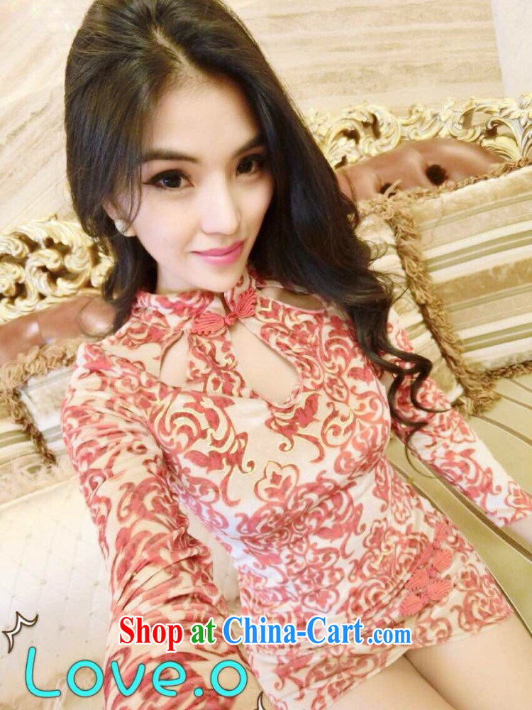 world the blue and white porcelain spring 2015 retro sexy Openwork long-sleeved style cheongsam dress beauty retro short, elegant qipao blue are code pictures, price, brand platters! Elections are good character, the national distribution, so why buy now enjoy more preferential! Health