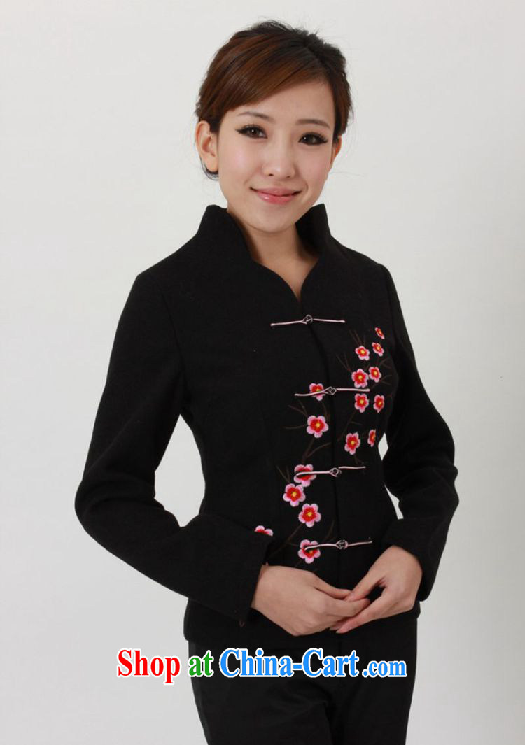 Carl Bildt, spring and stylish new female Chinese T-shirt, collar embroidered hair beauty so young mothers with Tang jackets - A black 2 XL pictures, price, brand platters! Elections are good character, the national distribution, so why buy now enjoy more preferential! Health