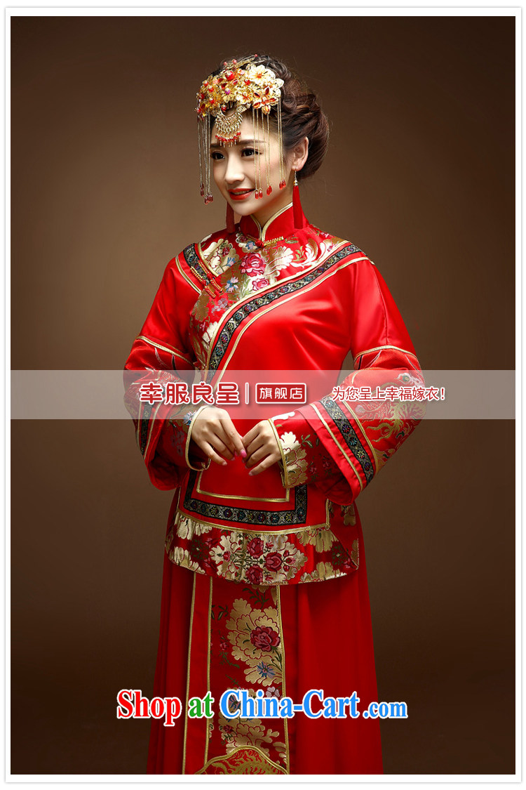 Service was good in Chinese-su Wo service wedding dress bride married Yi red toast clothing qipao Sau kimono dragon of the red XS - years after shipment pictures, price, brand platters! Elections are good character, the national distribution, so why buy now enjoy more preferential! Health