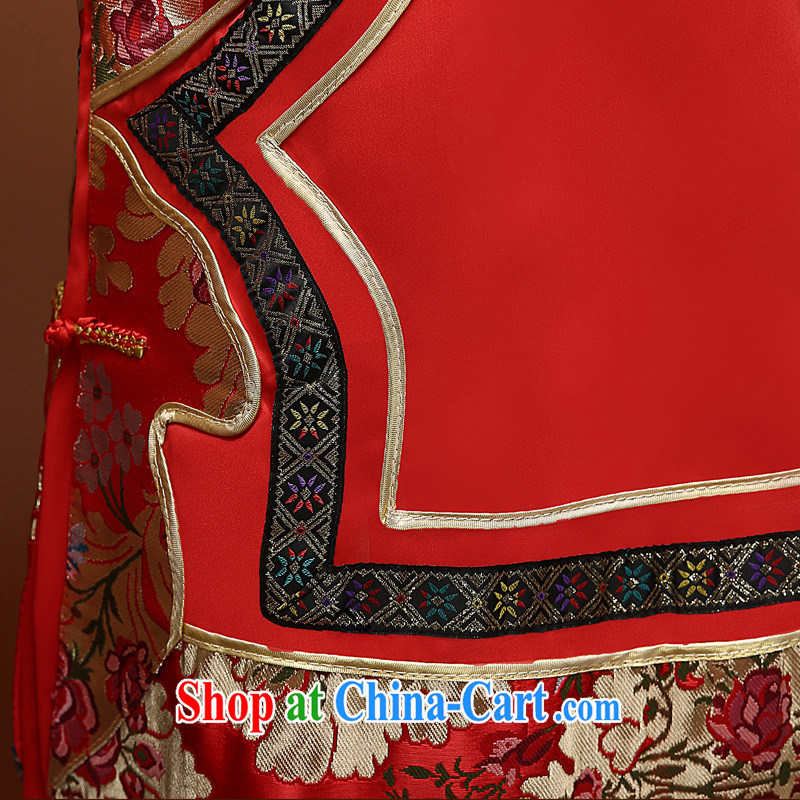 Service was good in Chinese-su Wo service wedding dress bride married Yi red toast clothing qipao Sau kimono dragon of the red XS - years after shipment, a service is good, online shopping