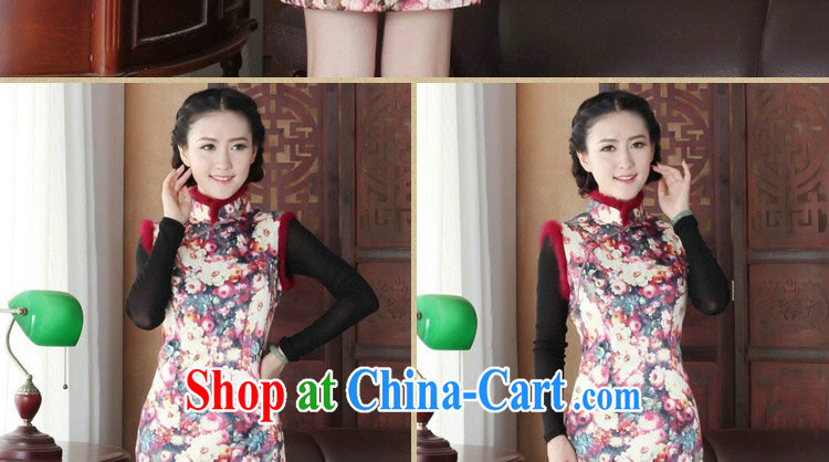 Take the cheongsam dress with short winter clothing Folder unit, for improved Stylish retro really rabbit hair collar dresses cheongsam dress 3126 3 XL pictures, price, brand platters! Elections are good character, the national distribution, so why buy now enjoy more preferential! Health